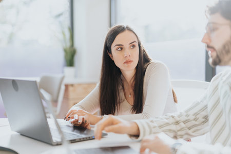 Creative collaboration for profit and business growth in the office.の写真素材