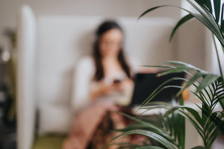 Unrecognizable businesswoman discussing market analysis.の写真素材
