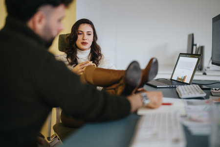 Business colleagues collaborating in a creative office.