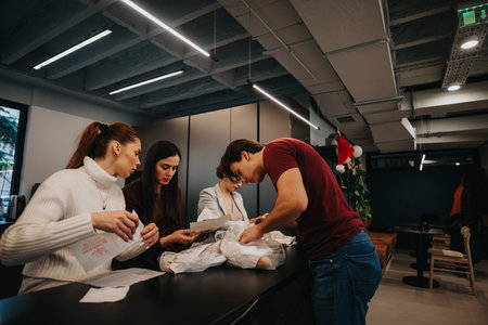 Successful businesspeople attending a collaborative workshop for skills improvement and sharing informationの写真素材