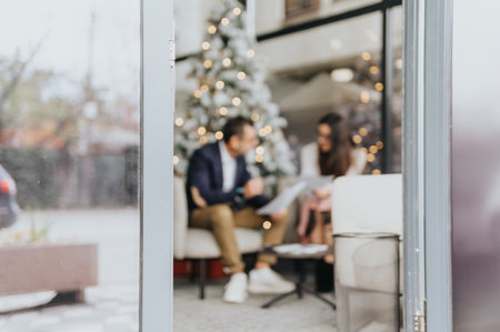 Successful business partners strategizing and discussing project development.の写真素材