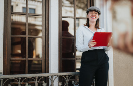 Young business professionals have a collaborative meeting in an urban city setting