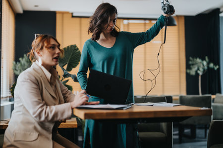 Creative professionals problem-solving in a modern office space