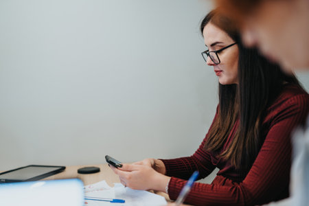 Successful business collaboration in a creative corporate officeの写真素材