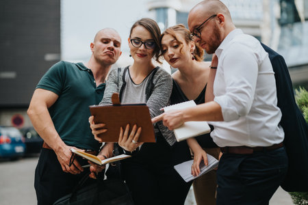 Creative business people brainstorming ideas for project, marketing, and sales growthの写真素材