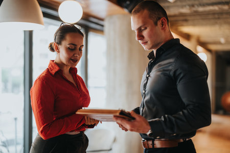Young business entrepreneurs in a meeting discussing strategies and planning projectsの写真素材