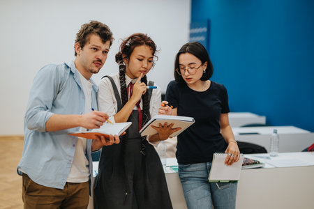 Diverse group of students involved in classroom discussion