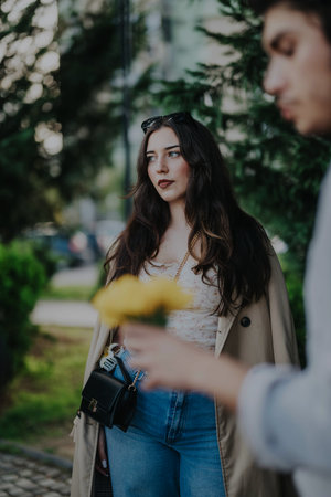 Young friends spending a relaxing day outdoors togetherの写真素材