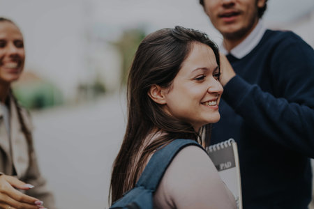 Happy students enjoying a casual day at campus together