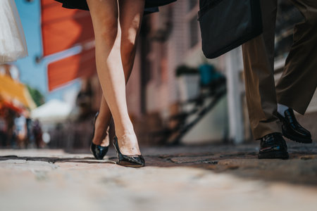 Multicultural startup business team in an outdoor summer city areaの写真素材