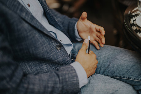 Casual business meeting in modern settingの写真素材