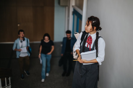 Students walking in hallway together illustrating academic environment