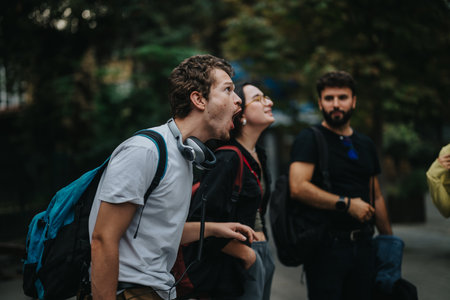 Group of students interacting and enjoying a day outdoors