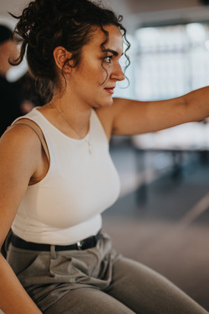 Focused young professional analyzing ideasの写真素材