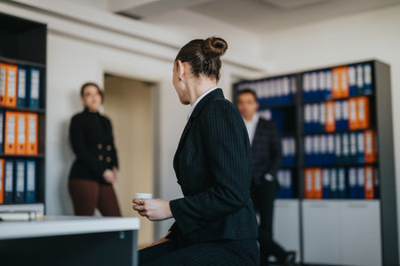 Business people having a discussion in the office workspaceの写真素材