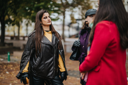 Women Spending Time Outdoors on a Rainy Day in the City