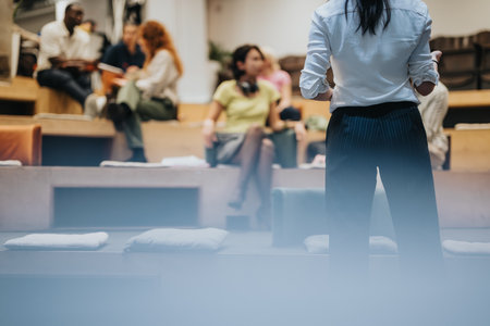 Business people engaged in collaboration and discussion in a modern office setting