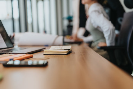 Business colleagues in a meeting focusing on documents and ideasの写真素材