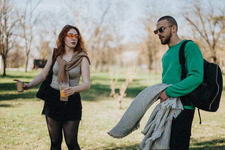 Young individuals enjoying a sunny day in a park setting