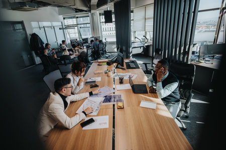 Collaborative business meeting in a modern office environment