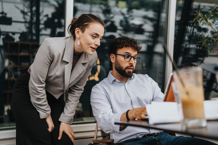 Collaborative team planning strategy during a business meeting in a modern workspace