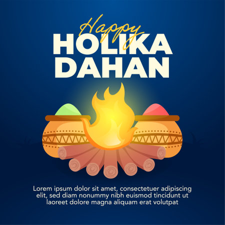 Happy holika dahan social media post illustrationのイラスト素材