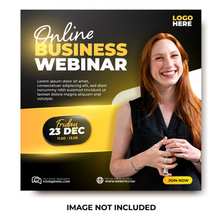 Online business webinar social media live post template designのイラスト素材