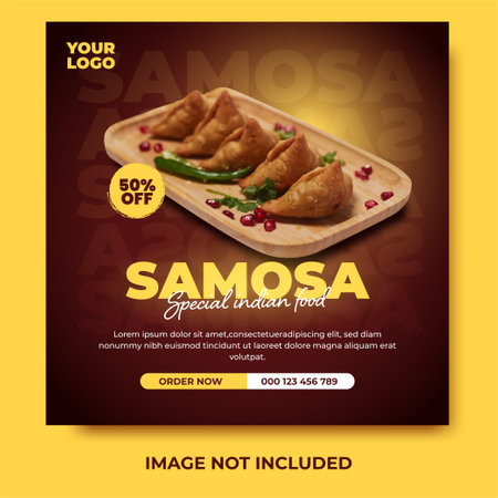Special indian food menu design for social media post templateのイラスト素材