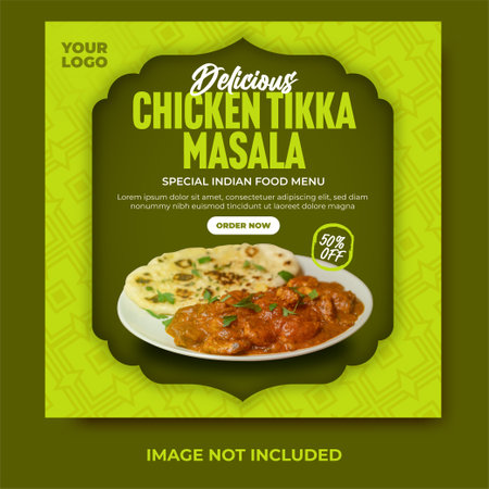 Delicious indian food menu for social media post and web banner templateのイラスト素材