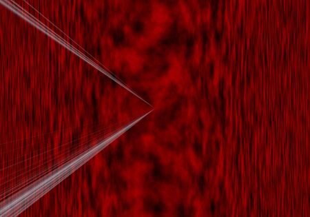Gray lines coming from the middle of the red and black abstract backgroundの写真素材