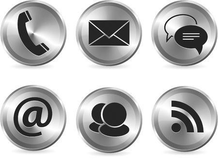 Vector set of metallic stylish modern communication icons for web and print usageのイラスト素材