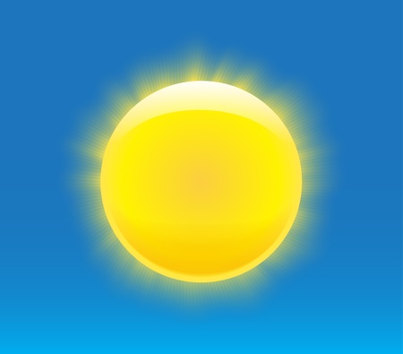 Sun with nice realistic rays. Vector illustrationのイラスト素材
