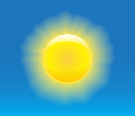 Sun with nice graphical rays. Vector illustrationのイラスト素材