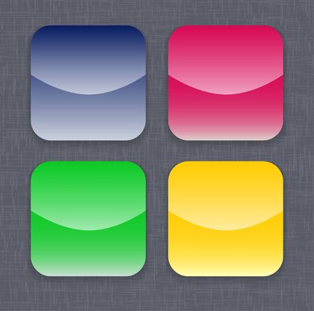 Glossy colorful app icon templates on linen background. Vector illustrationのイラスト素材