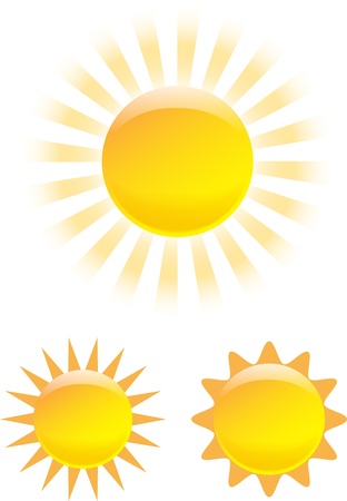 Nice set of shining sun imagesのイラスト素材