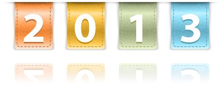 2013 digits on colorful leather background insets. Vector illustrationのイラスト素材