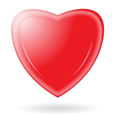 Red heart on white background.のイラスト素材