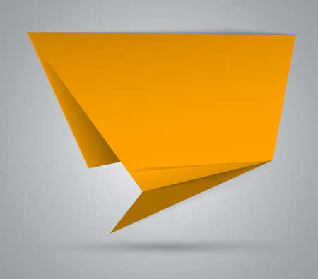 Yellow origami abstract speech bubble.  illustrationのイラスト素材