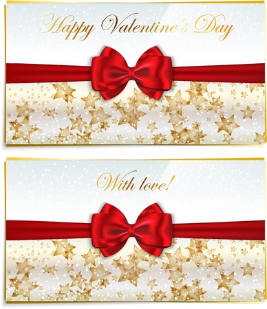 Two luxury greeting cards congratulating Valentines holidays.  illustrationのイラスト素材