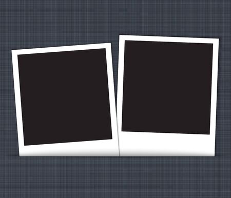 Two blank picture frames on linen background のイラスト素材