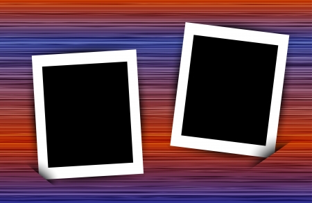 Two photo frames on colorful abstract linear background.のイラスト素材