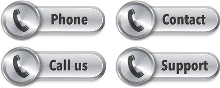 Aluminum web elements with phone sign. Vector Illustrationのイラスト素材