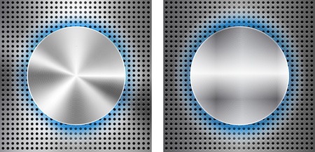 Abstract background with circle metallic inset. illustrationのイラスト素材