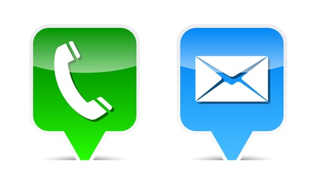 Phone and mail web design elements.  illustrationのイラスト素材