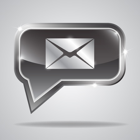 Metallic bubble with shiny mail icon illustrationのイラスト素材