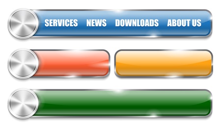 Metallic and glossy website design colorful elements. Vector Illustrationのイラスト素材