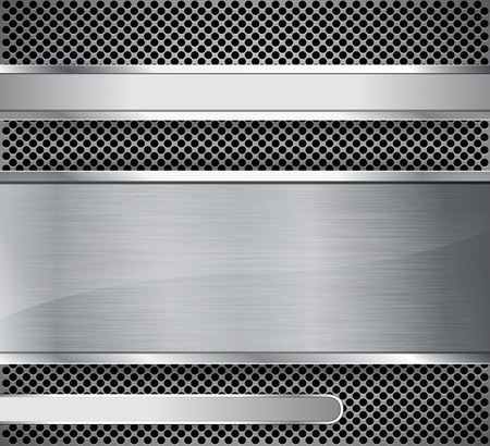Brushed metal on textured metallic background. Abstract background. Vector illustrationのイラスト素材
