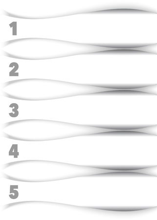 Numbered abstract white banners with shadows. Vector illustrationのイラスト素材