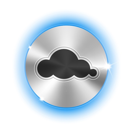 Metallic circle with shiny cloud shape. Vector illustrationのイラスト素材