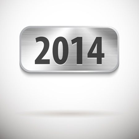 2014 digits on brushed metal tablet.のイラスト素材